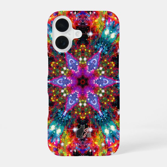 Coruscation Stellar Kaleid iPhone 16 Case (Back)