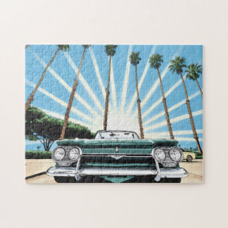 Corvair Pop Art Palm Tree Jigsaw Puzzle