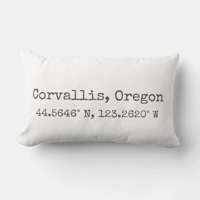 Corvallis, Oregon Coordinates Lumbar Pillow (Front)