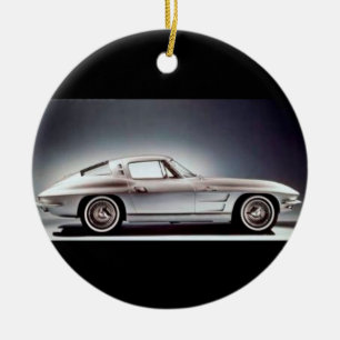CORVET/MERRY CHRISTMAS ON BACK CERAMIC ORNAMENT