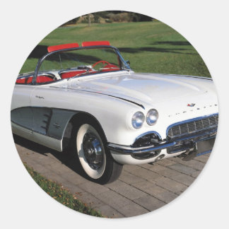 Corvette antique cars classic autos vintage cars round sticker