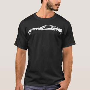 Corvette C7 2014 to 2019 Silhouette in White boy T-Shirt
