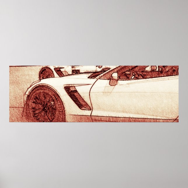 Corvette C7R Z06 Sketch Poster (Front)