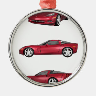 Corvette: Candy Apple Finish Metal Tree Decoration