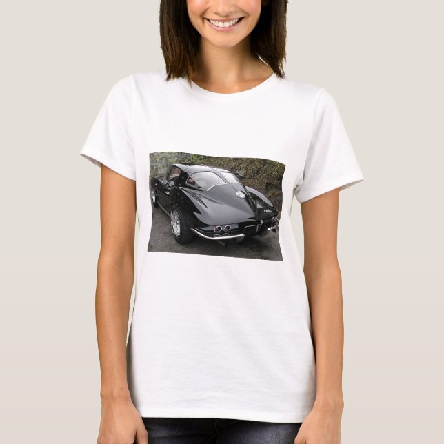Corvette Classic Black Split Window T-Shirt (Front)