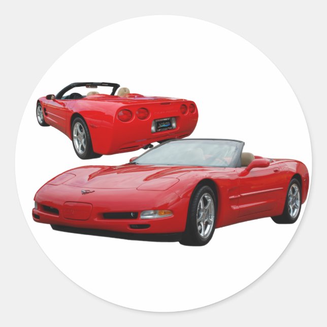 CORVETTE CLASSIC ROUND STICKER (Front)