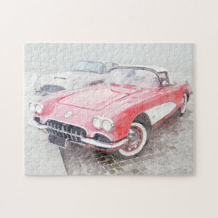 Corvette Digital Painting Jigsaw Puzzle