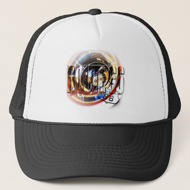 Corvette Hubcap - Route 66 Trucker Hat (Front)