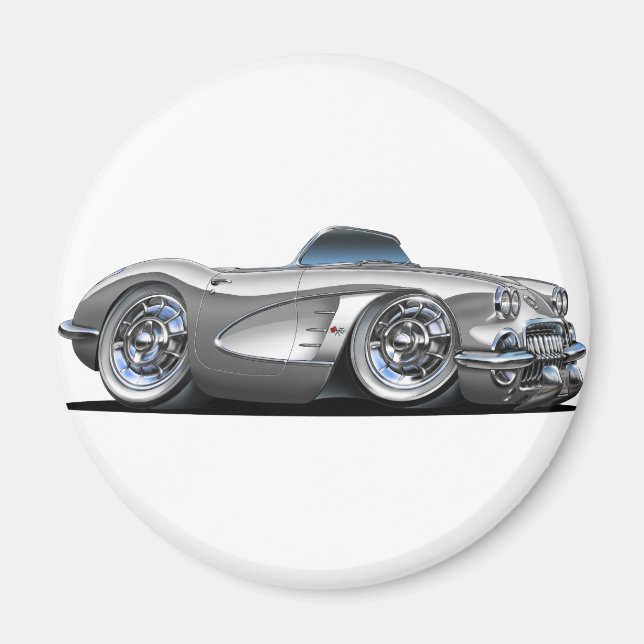 Corvette Silver Convertible Magnet (Front)