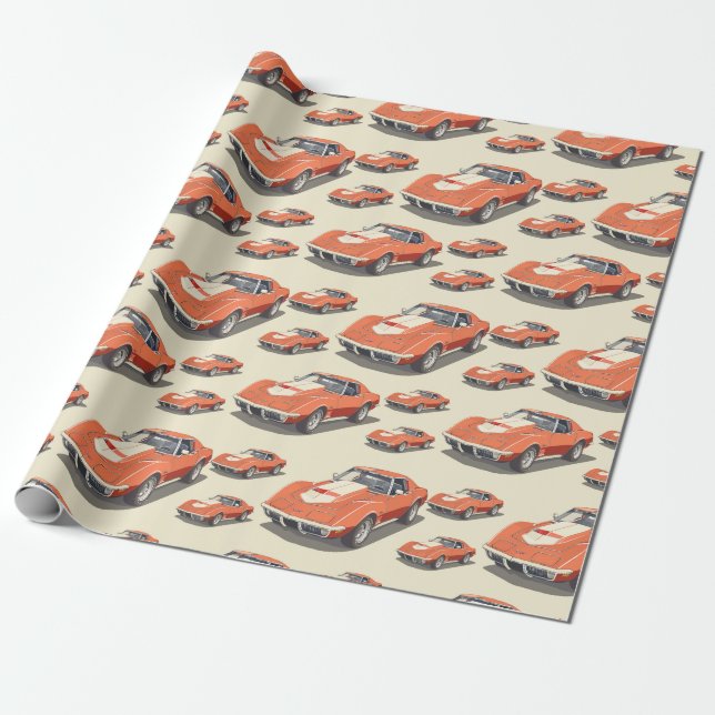 Corvette Wrapping Paper (Unrolled)