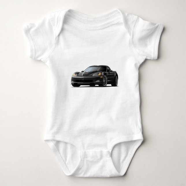 Corvette ZR1 Black Car Baby Bodysuit (Front)