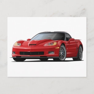 Corvette ZR1 Red Car Postcard