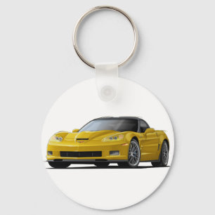 Corvette ZR1 Yellow Car Key Ring