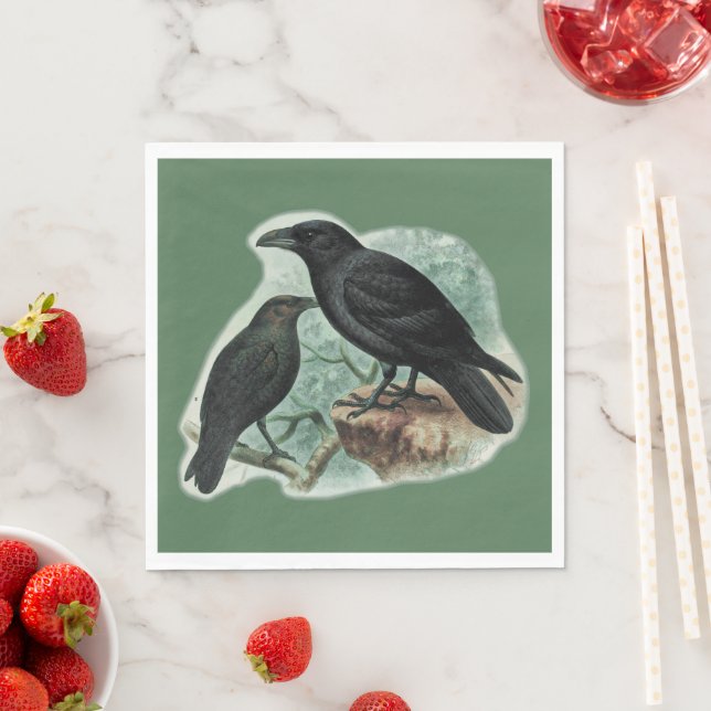 Corvids - Blackbird Raven Napkin (Insitu)