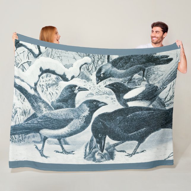 Corvids - Blackbirds Crows, Ravens Fleece Blanket (In Situ)