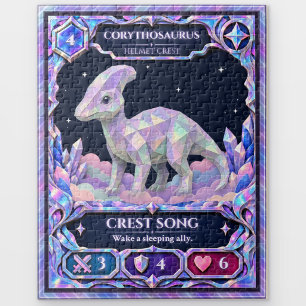 Corythosaurus Dinosaur, Rainbow Foil Art Jigsaw Puzzle