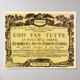 Così fan tutte 1790 – Amadeus Mozart Poster