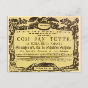 Così Fan Tutte Playbill (Mozart) Postcard