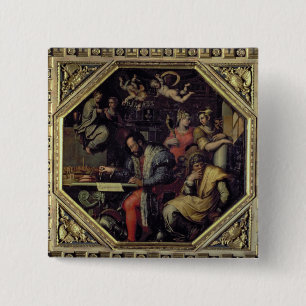 Cosimo I de' Medici (1519-74) planning the conques 15 Cm Square Badge