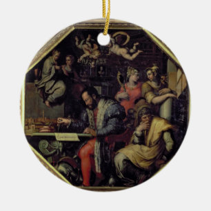 Cosimo I de' Medici (1519-74) planning the conques Ceramic Tree Decoration