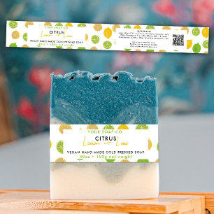 Cosmetic Bar Soap Band Product Label Wrap Lemon Invitation Belly Band