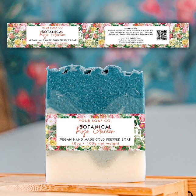 Cosmetic Bar Soap Band Product Label Wrap Roses Invitation Belly Band (Cosmetic Bar Soap Band Product Label Wrap Roses)