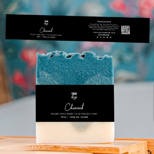 Cosmetic Bar Soap Belly Band Label Wrap Logo Black Invitation Belly Band