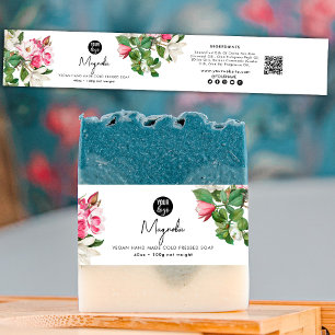 Cosmetic Bar Soap Belly Band Label Wrap Magnolia Invitation Belly Band