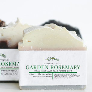 Cosmetic Bar Soap Belly Band Label Wrap Rosemary Invitation Belly Band