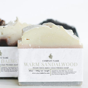 Cosmetic Bar Soap Belly Band Label Wrap Sandalwood Invitation Belly Band