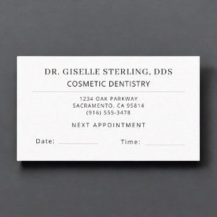 Cosmetic Dentistry Dentist Office Appointment Card