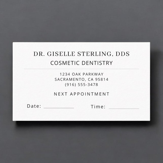 Cosmetic Dentistry Dentist Office Appointment Card (Creator Uploaded)