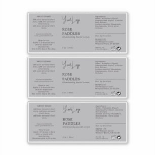 Cosmetic Dropper Bottle Label