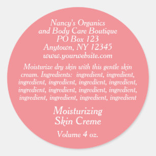 Cosmetic Label with Ingredients - dusty rose