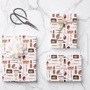 Cosmetic Makeup Pattern  Wrapping Paper Sheet