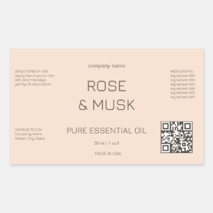 Cosmetic Oil Labels / Dropper bottle with Qrcode
