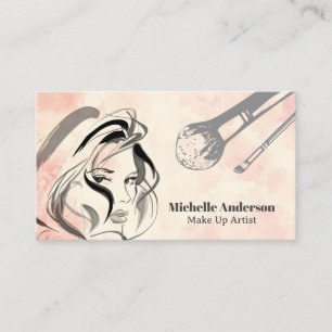 Cosmetic Women Beauty Make Up Brushes Business Card
