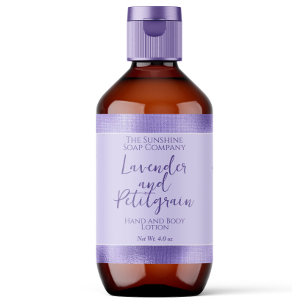 Cosmetics Bottle or Jar Label - Purple Foil Border