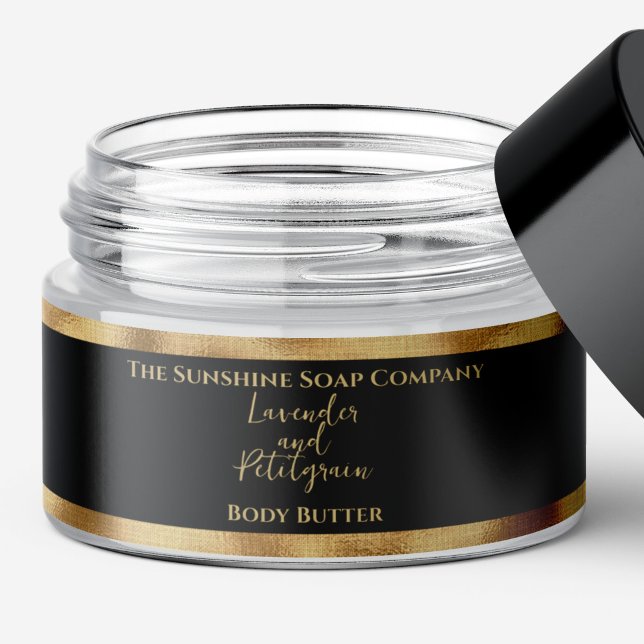 Cosmetics Jar Label - Black and Gold (Creator Uploaded)