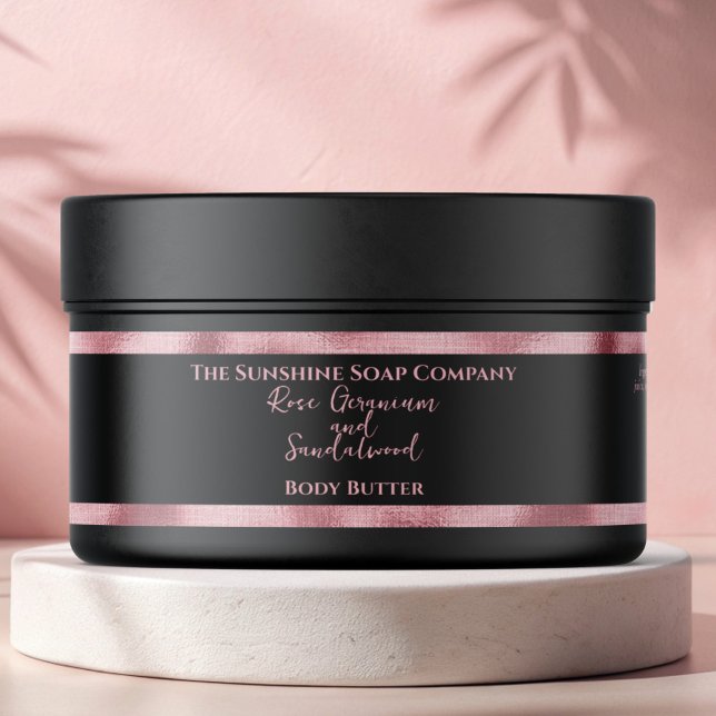 Cosmetics Jar Label - Black and Pink Foil (Creator Uploaded)