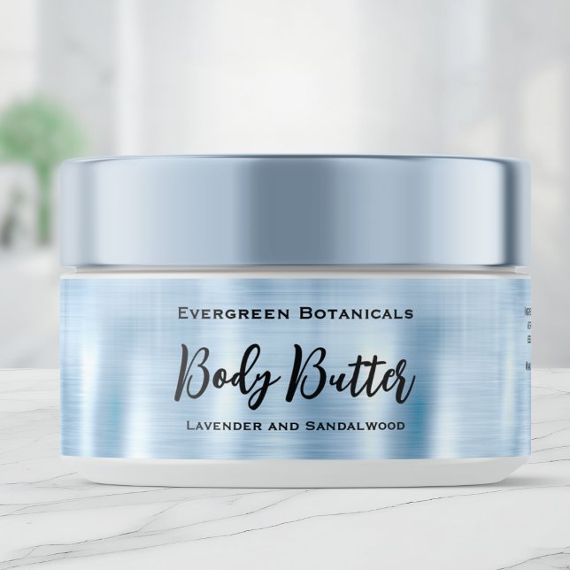 Cosmetics Jar Label - Brushed Baby Blue Foil (Creator Uploaded)