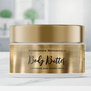 Cosmetics Jar Label - Brushed Gold Foil