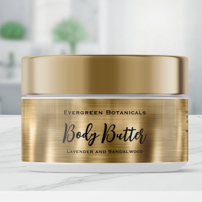 Cosmetics Jar Label - Brushed Gold Foil (Creator Uploaded)