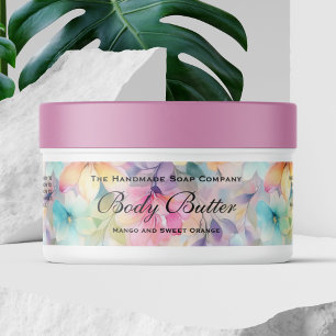 Cosmetics Jar Label - Multicolored Pastel Florals