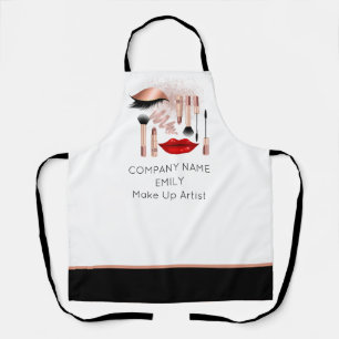 Cosmetics Make Up Artist Company Name Rose Gold  Apron