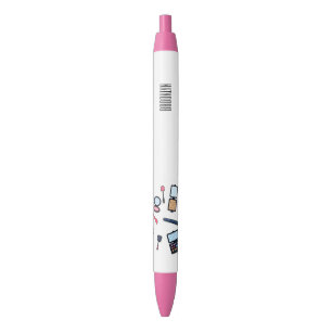 Cosmetics / make-up cartoon illustration black ink pen