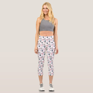 Cosmetics / make-up cartoon illustration capri leggings