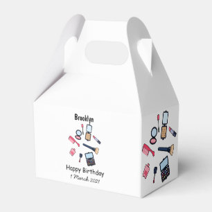 Cosmetics / make-up cartoon illustration favour box