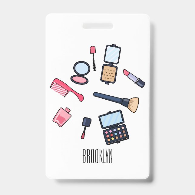 Cosmetics / make-up cartoon illustration ID badge (Front)