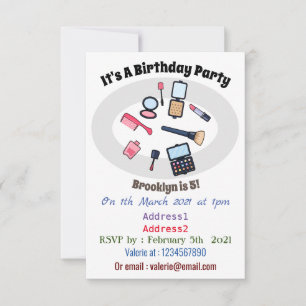 Cosmetics / make-up cartoon illustration invitation